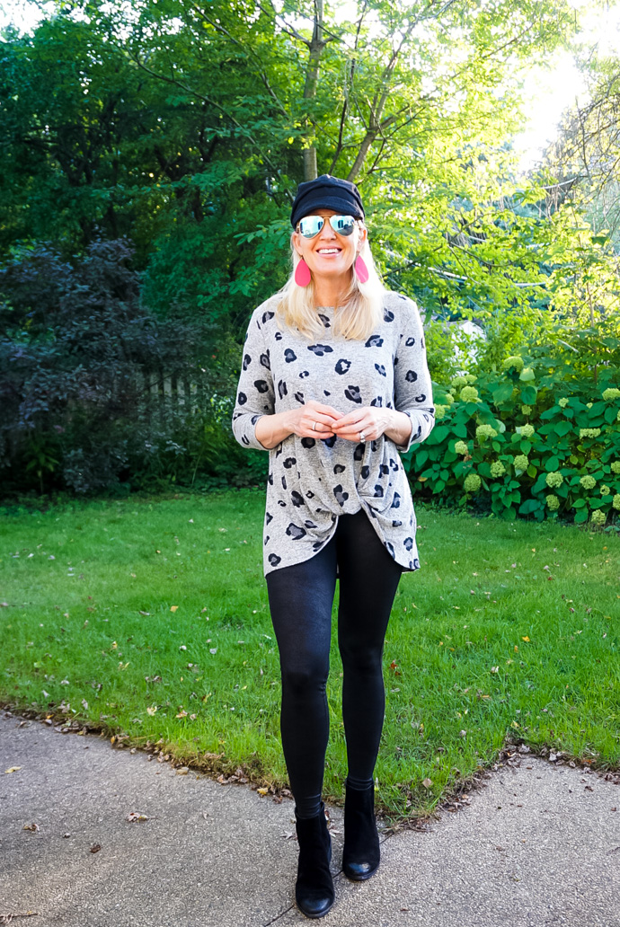 animal print sweater + leggings