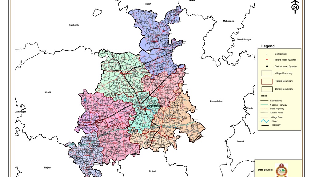 Surendranagar In Gujarat Map Surendranagar Dist Digital Hd Map Pdf Download.