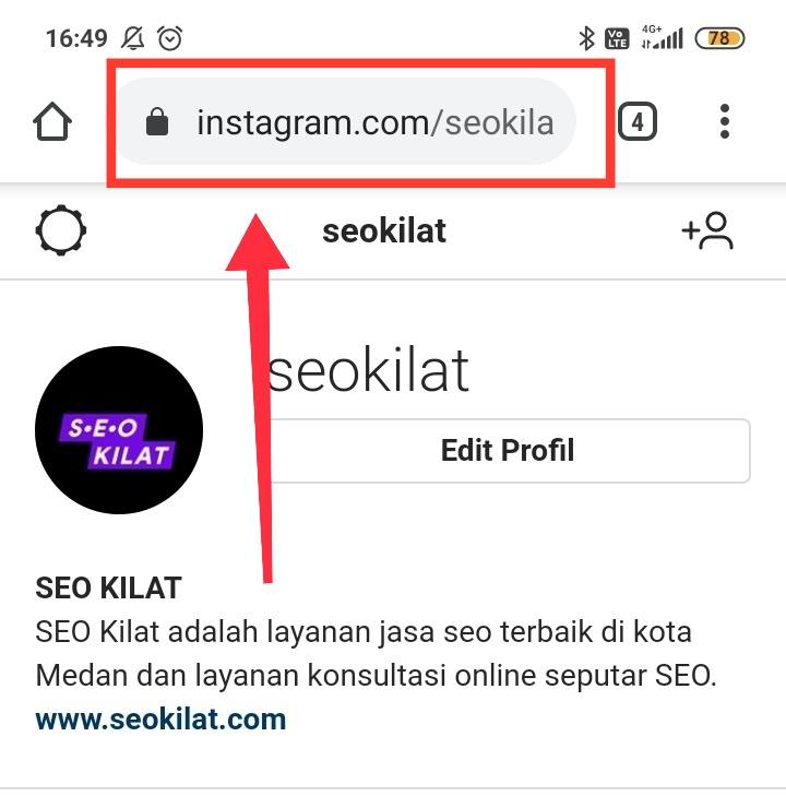 cara membuat link instagram