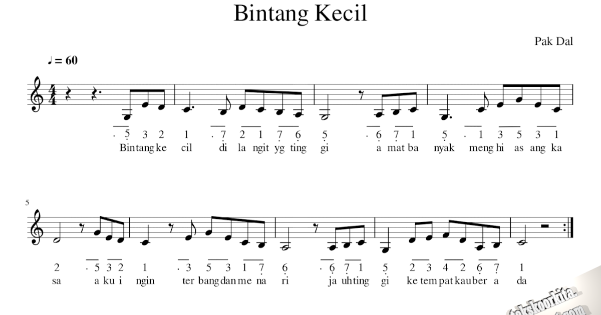 Teks Koor: Bintang Kecil-Lagu Anak