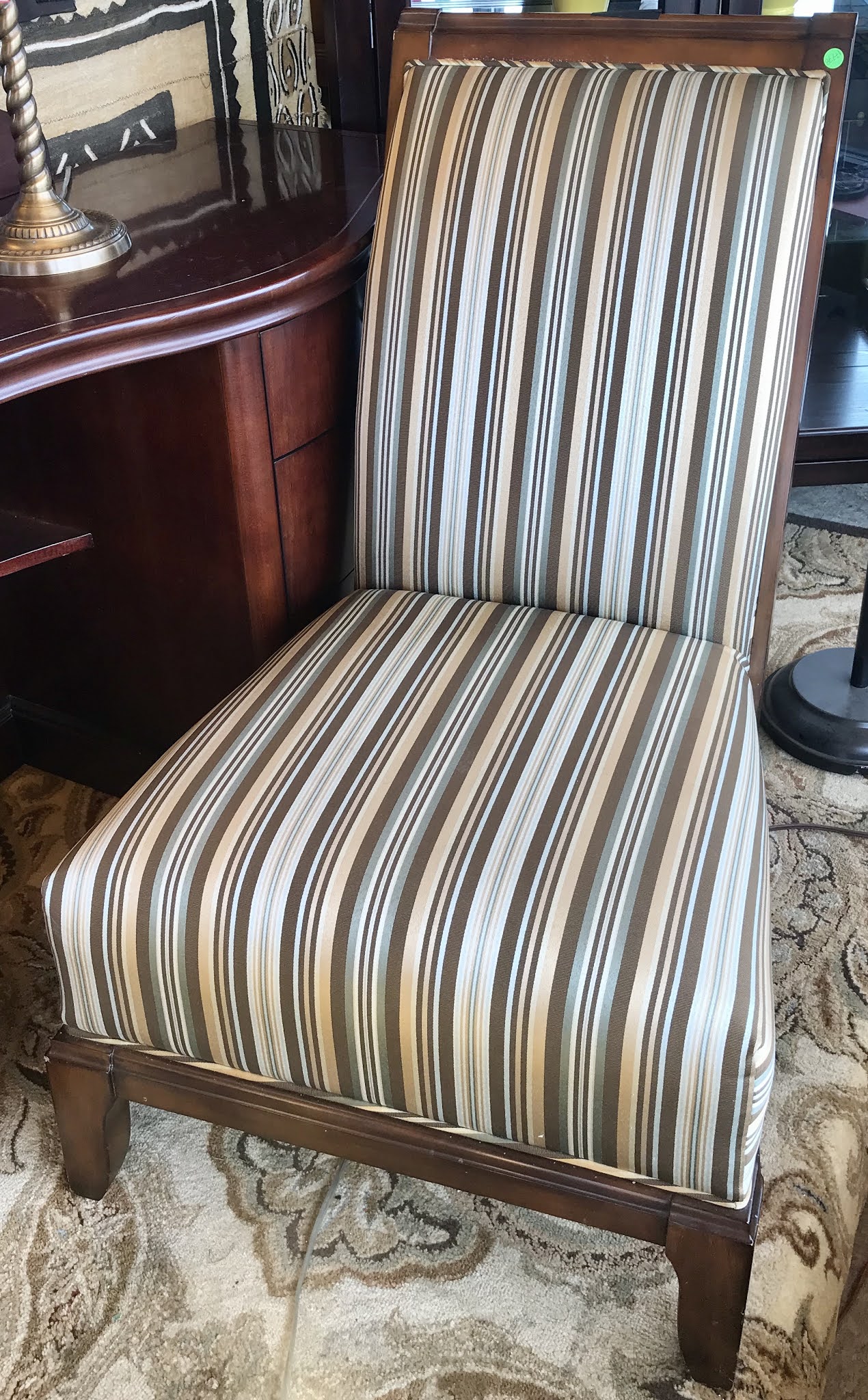 Uhuru Furniture & Collectibles Striped Armless Chair by Schnadig