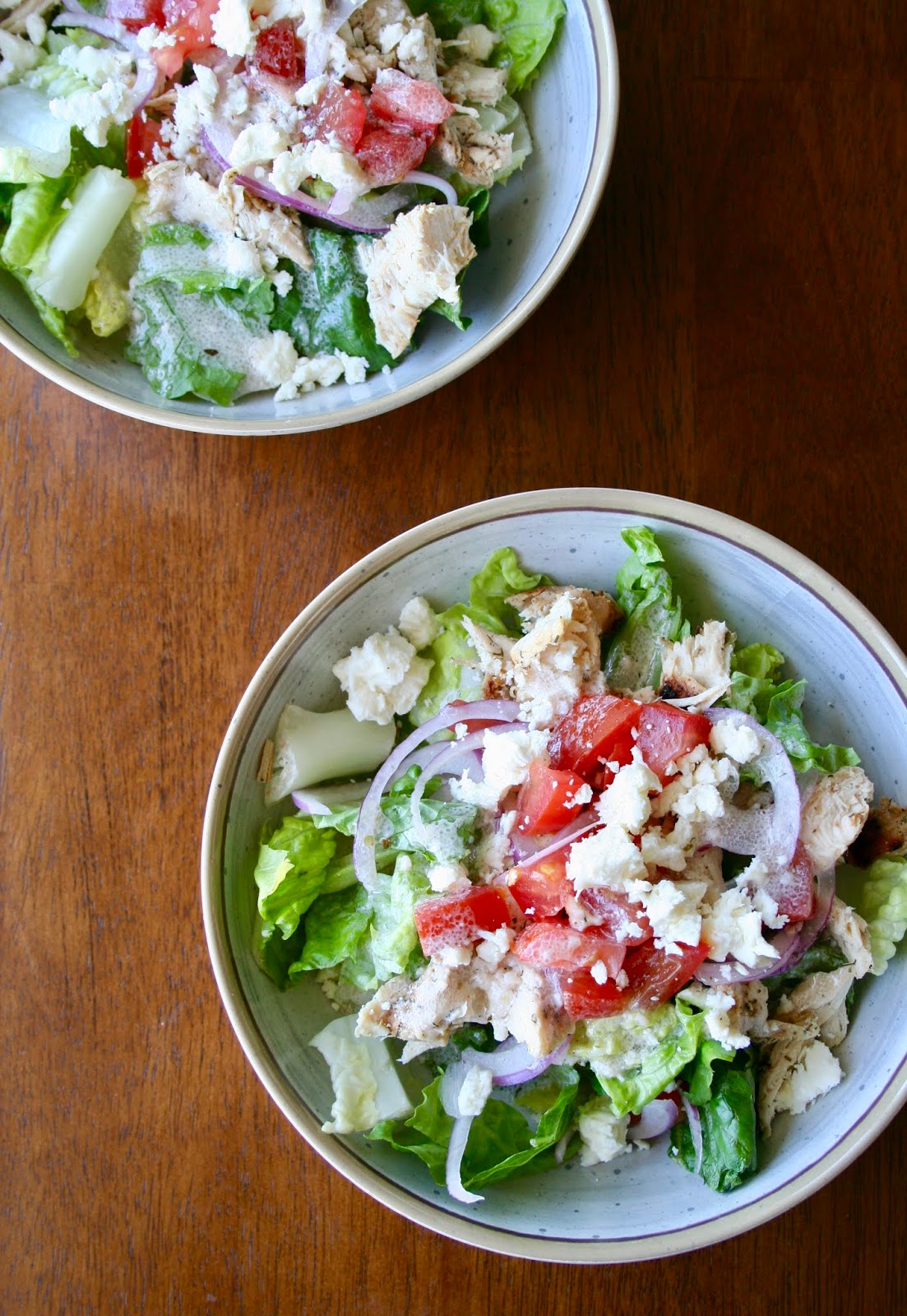Greek Chicken Salad with Greek Yogurt Vinaigrette