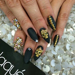 black and white nail designs with rhinestones 2