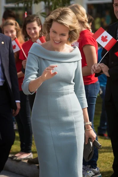 Belgian Queen Mathilde and King Philippe meet General Philip Mark Breedlove during a visit to the Shape, Supreme Headquarters of Allied Command Operations, one of NATO's two strategic military commands, in Mons, 30.09.2014. 