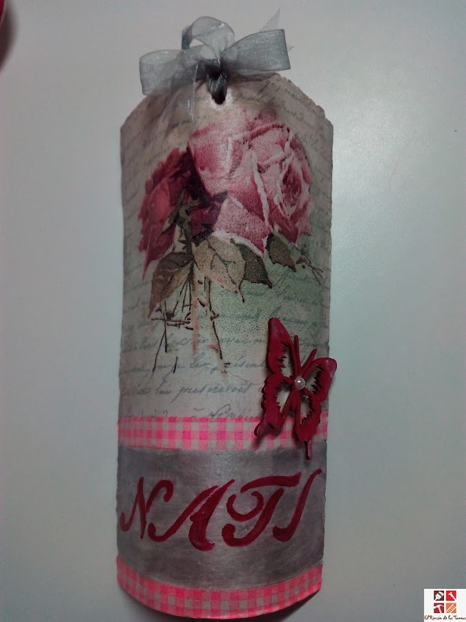 teja pintada a mano y con decoupage