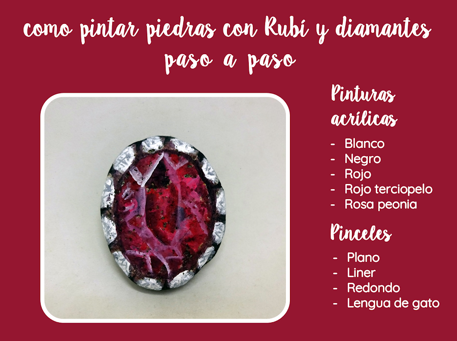 COMO PINTAR PIEDRAS CON RUBÍ Y DIAMANTES PASO A PASO