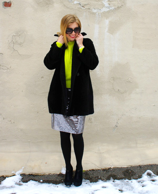 Neon Green and Sequins - The Boston Fashionista