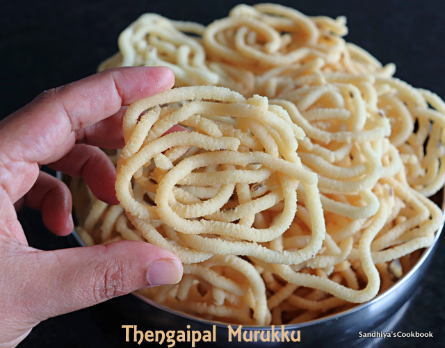 Sandhiya's Cookbook Coconut Milk Murukku Thengai Pal Murukku