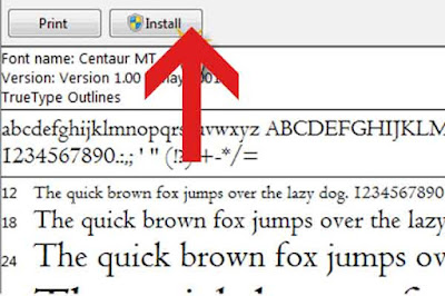 install font ttf windows