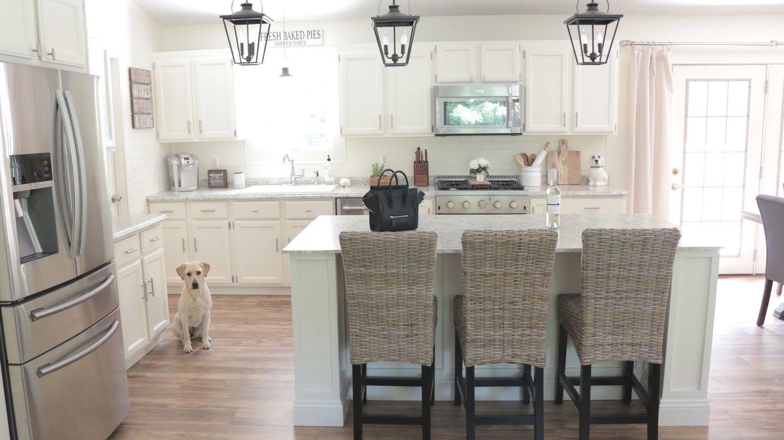 Kitchen Updates - White Farmhouse Kitchen - Leave a little sparkle