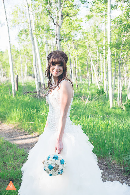 jade burlap and lace bridal bouquet