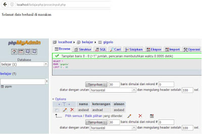 Cara input data ke database MySQL dengan PHP - Biongo Attacker