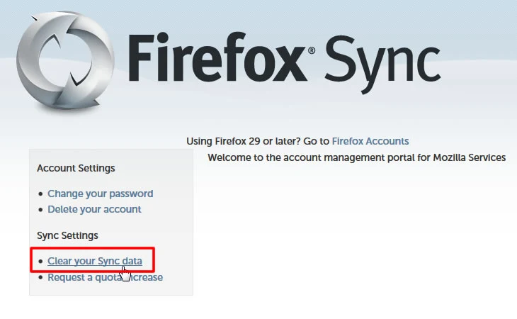 【Firefox】Syncのデータをクリアする 2