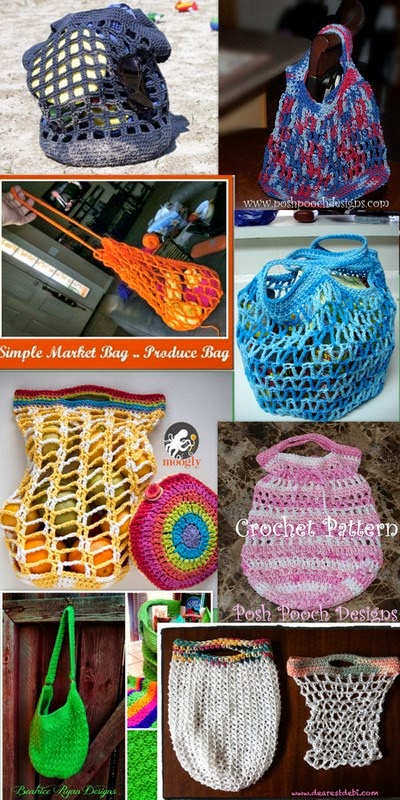 Posh Pooch Designs : Tuesday Treasury - Cotton Shopping bags Crochet ...