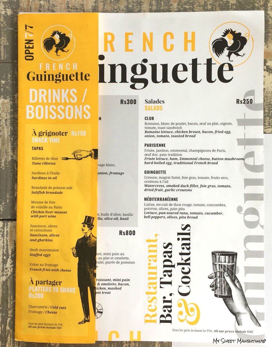guinguette tours menu