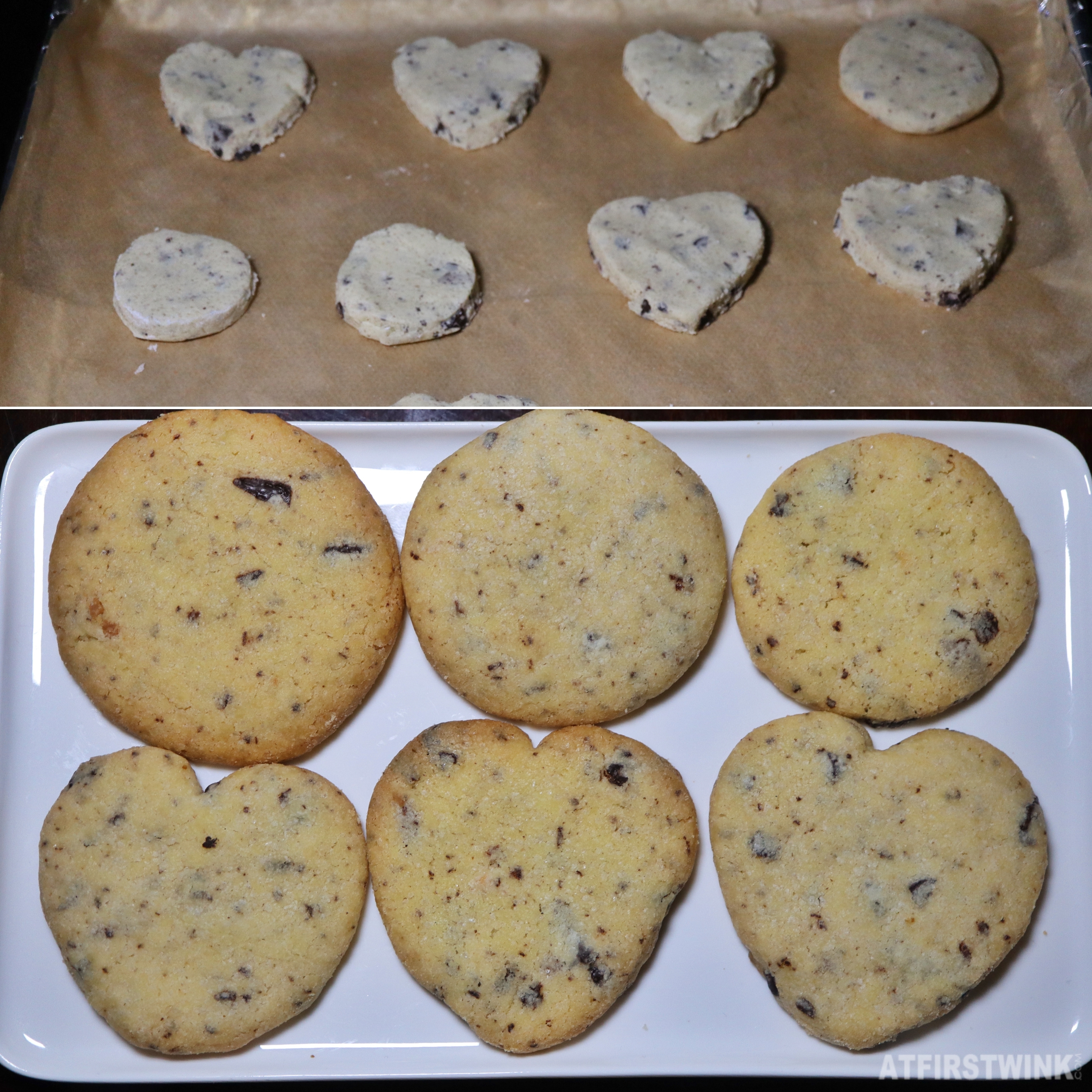 Making chocolate chip cookies with leftover Sinterklaas chocolate