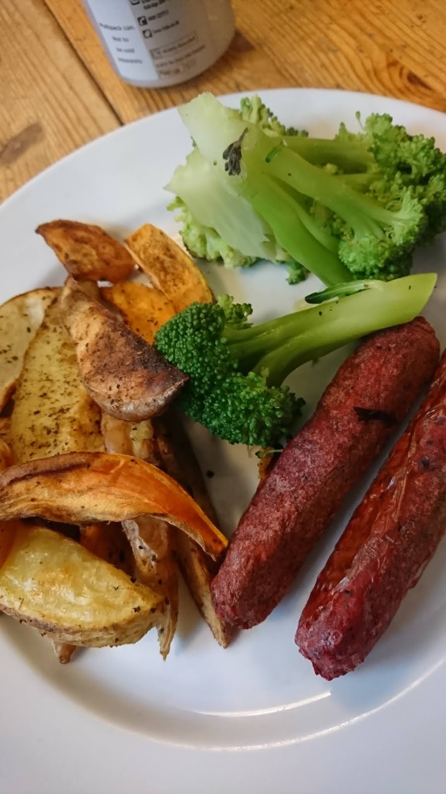 Kate's blog (Reading & Eating) Dinner, 1/7/20 Sausages, Sweet Potato