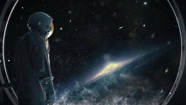 Wallpaper Astronaut, Galaxy, Stars, Spacesuit