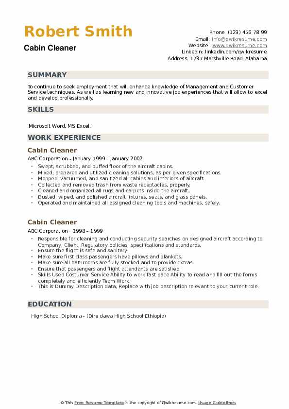 Cleaning Resume Sample Certificate Letter