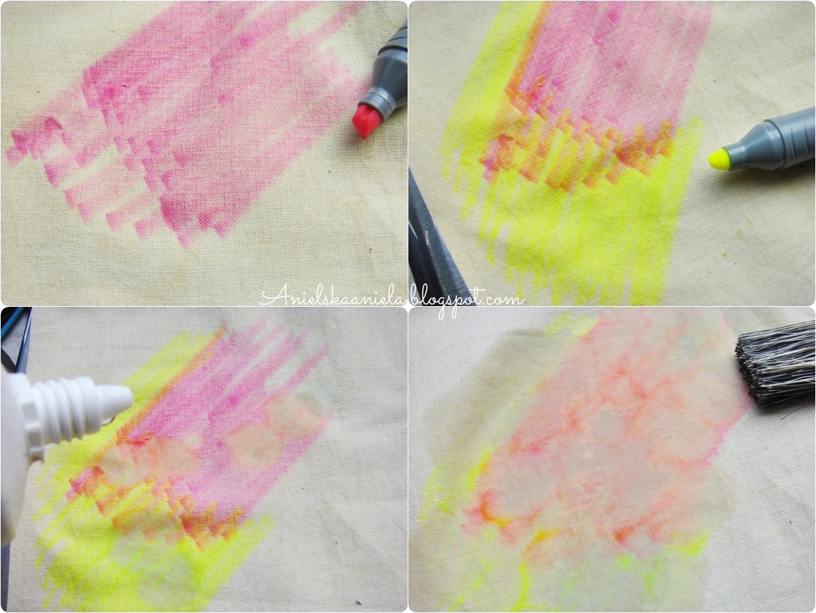 how to dye fabric with permanent markers / farbowanie Diy Anielska