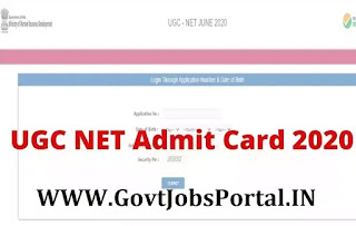 UGC NET PAPAER 1 ADMIT CARD 2020