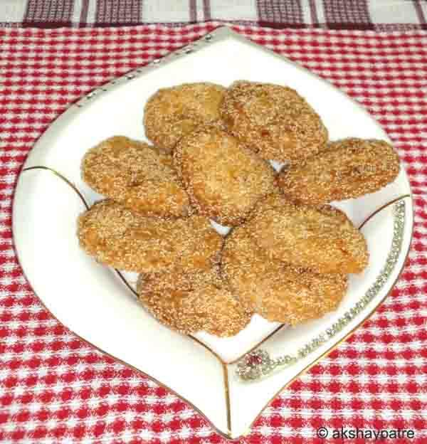 Vidyas Veg Recipes Anarse with rice flour and jaggery recipe Atrasa