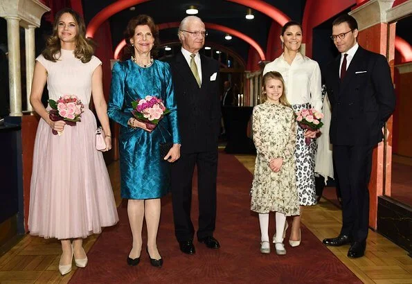 Queen Silvia, Crown Princess Victoria, Prince Daniel and Princess Sofia. Princess Estelle wore Bonpoint maiween floral dress