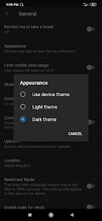 How to turn on dark mode on youtube mobile step by step