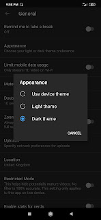 How to turn on dark mode on youtube mobile step by step