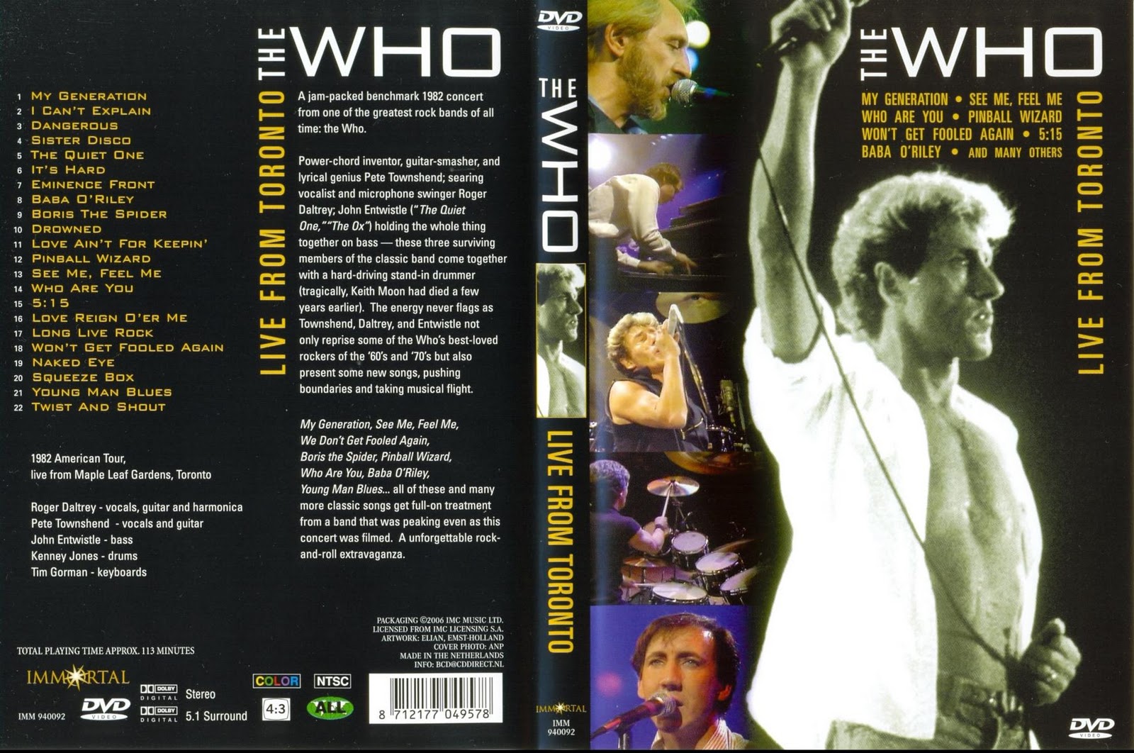 Capas Shows Internacional: The Who - Live From Toronto