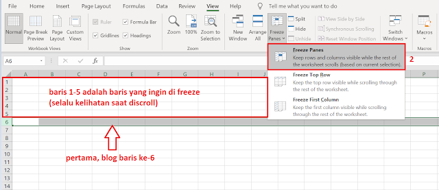 Cara Freeze Kolom dan Baris di Excel Agar Sticky atau Tidak Ikut ke Scroll