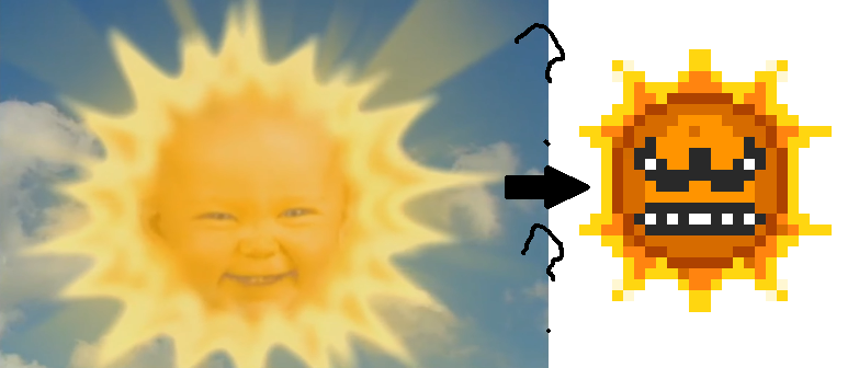 Какое страшное солнце. Злое солнышко. Солнце спрайт. Страшное солнышко. Солнышко из Марио.