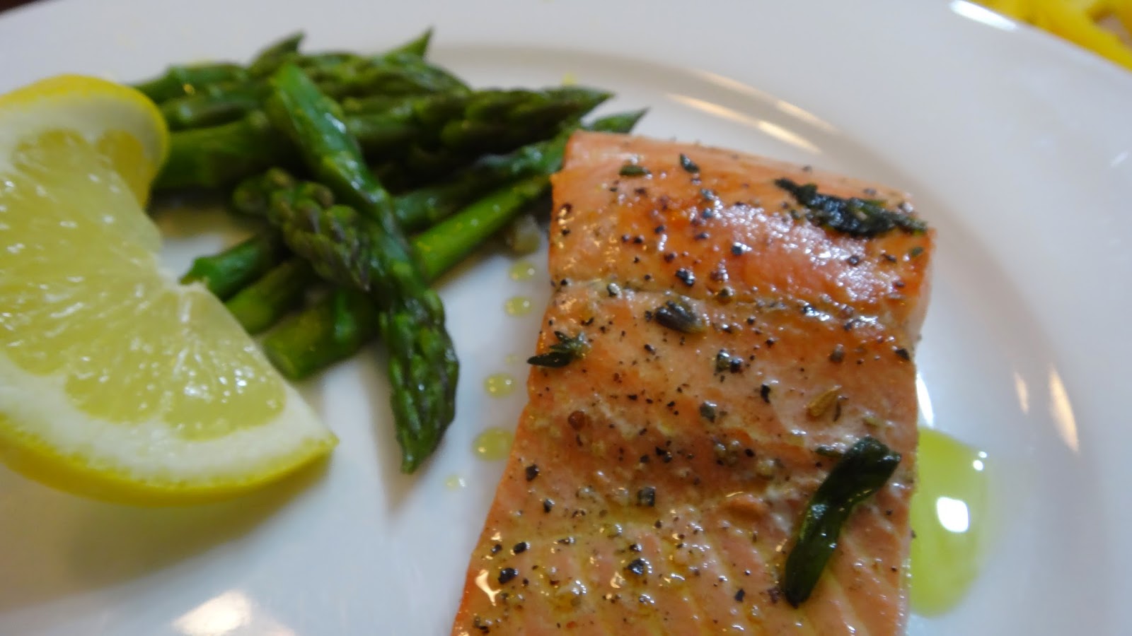 Wine Poached Salmon with Olive Oil Sear