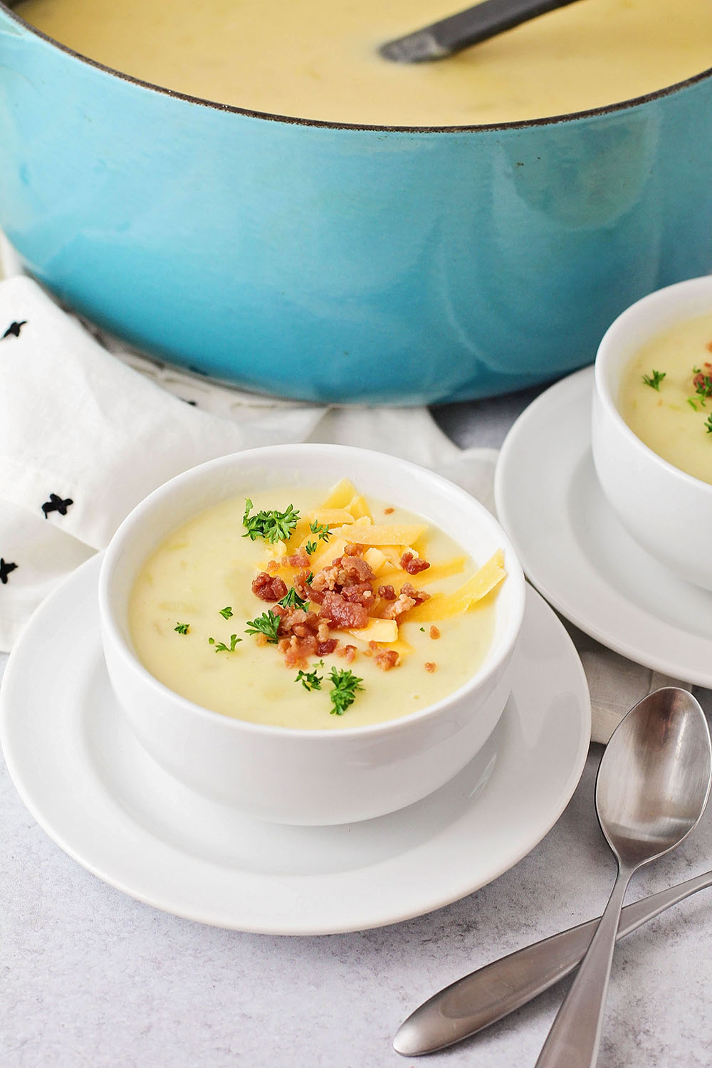This creamy potato leek soup is the perfect comfort food meal! It's so delicious and flavorful, and easy to make!