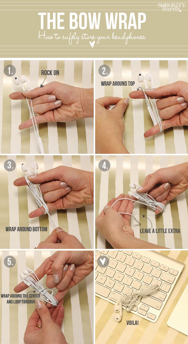 The Sorority Secrets The Bow Wrap! How to safely store your headphones!