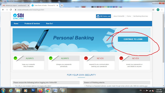 cheque book request sbi, How to Issue Cheque Book in SBI Online in 2020