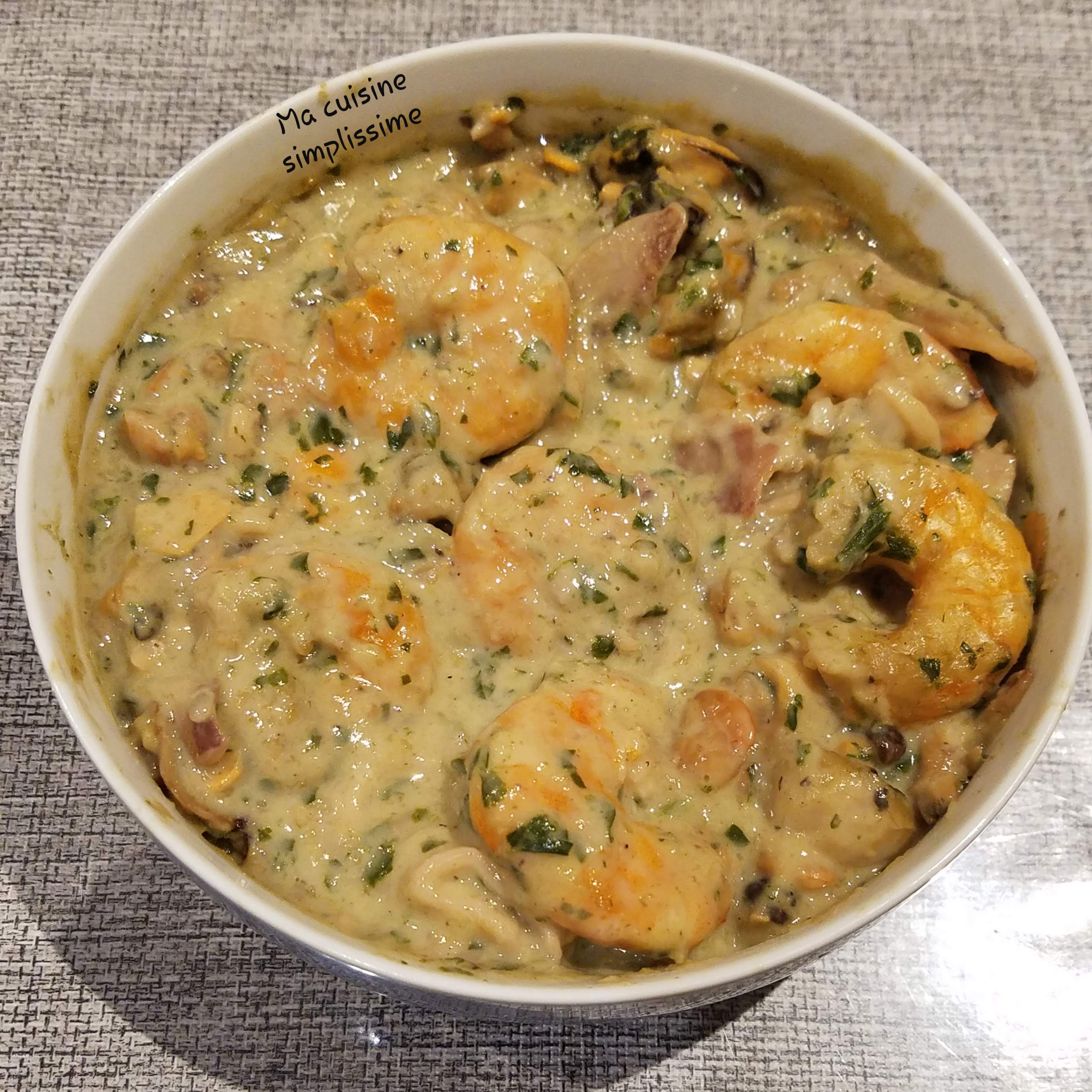 Ma Cuisine Simplissime cassolette de fruits de mer au cookeo