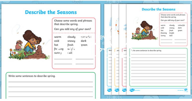 Year 2 descriptive writing examples picture