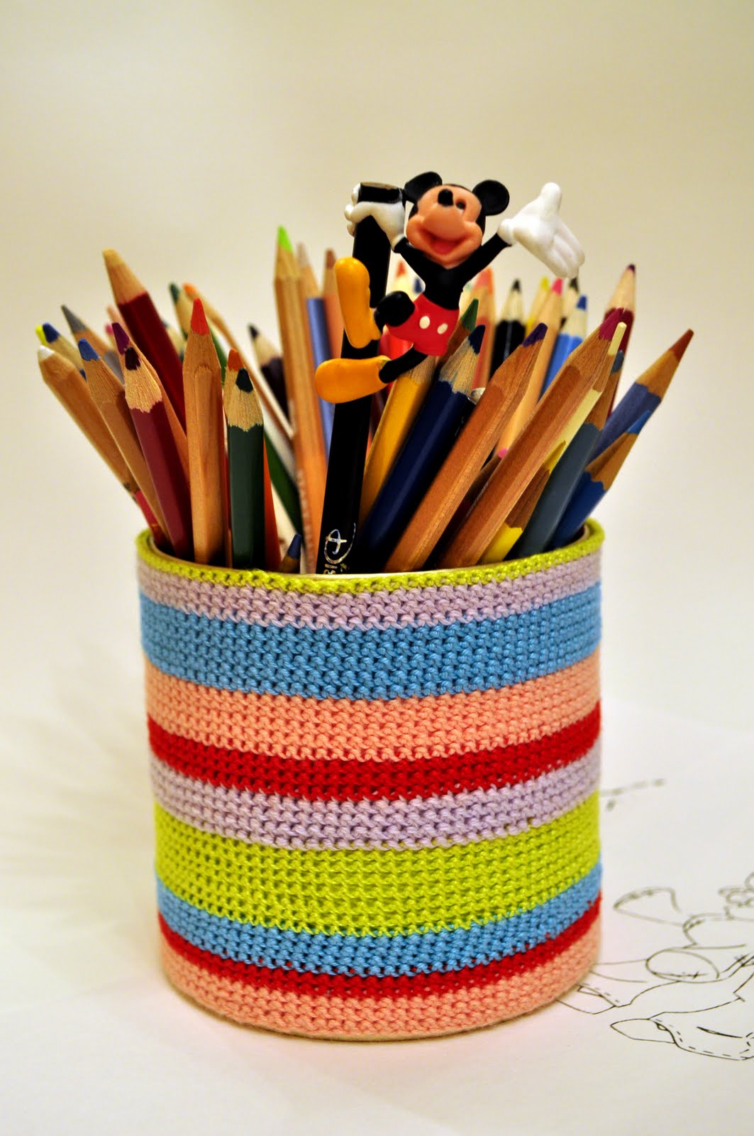 Карандашница крючком схема и описание