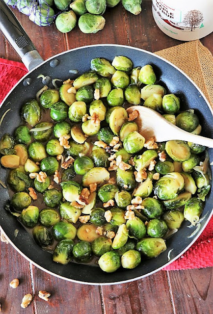 Pan of Maple-Glazed Brussels Sprouts Image