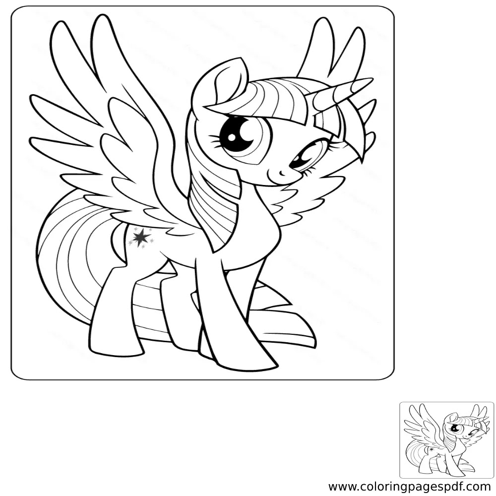 Coloring Page Of Twilight Sparkle Unicorn