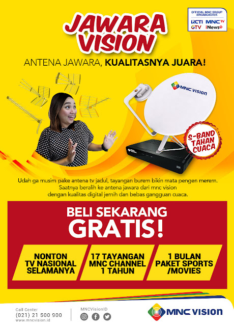 MNC VISION INDOVISION TAMPA BAYAR BULANAN JUAL PUTUS - RP 99.000/BLN
