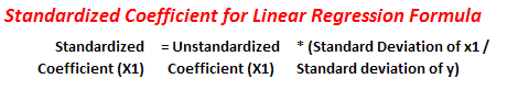 STANDARDISIERT vs NICHT STANDARDISIERT für die lineare Regressionsformel