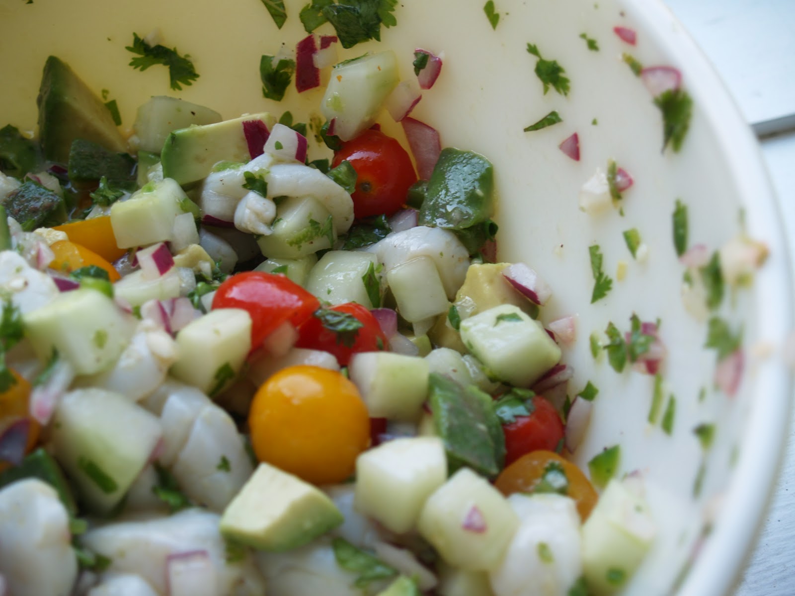 Persimmon and Peach: Scallop Ceviche