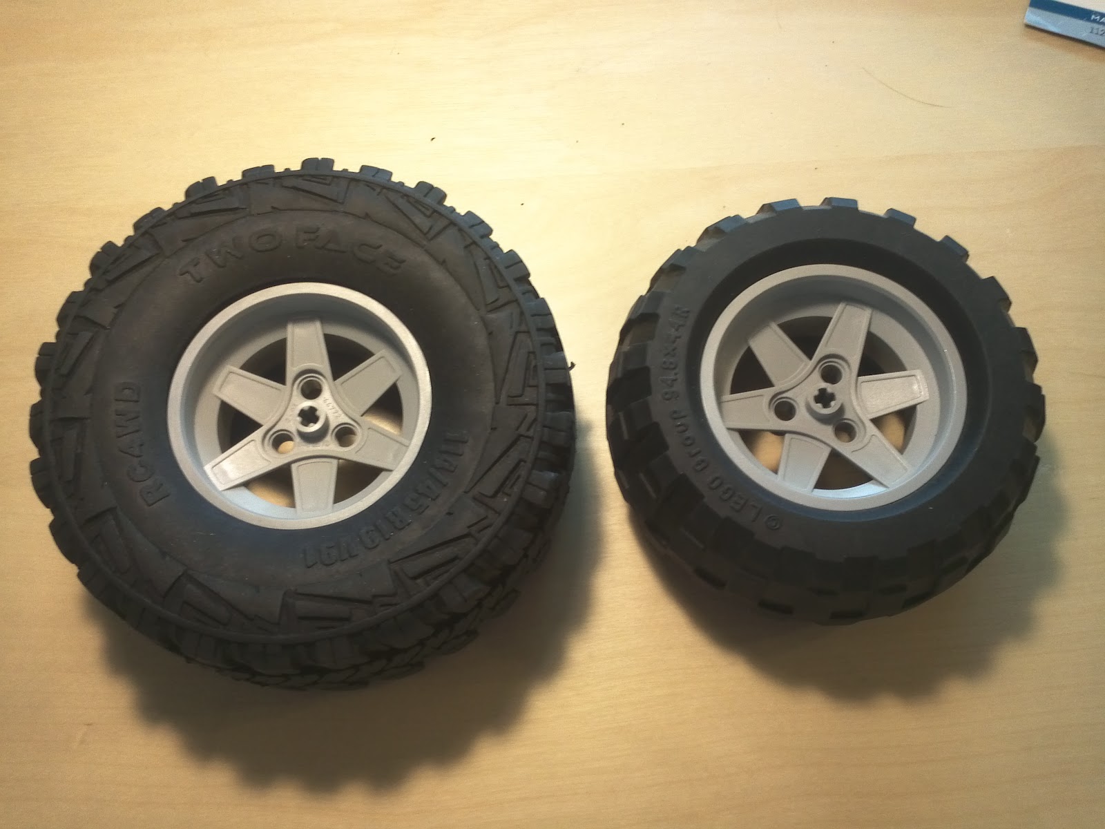 Man and Machine Lego Hubs with NonLego Tires