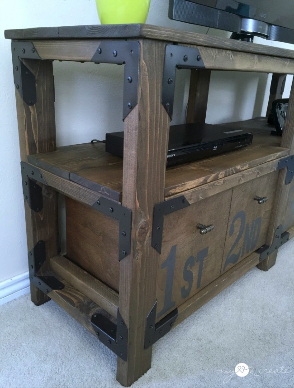 Rustic Industrial Media Console | My Love 2 Create