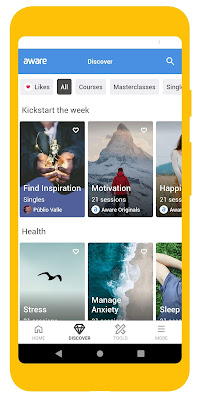 Screenshot of Aware meditation app