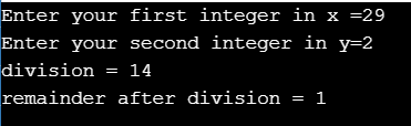 Complete "C": Request the user for two integers and print their ...