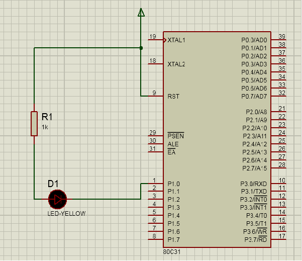 To turn LED ON using 8051 MicroController