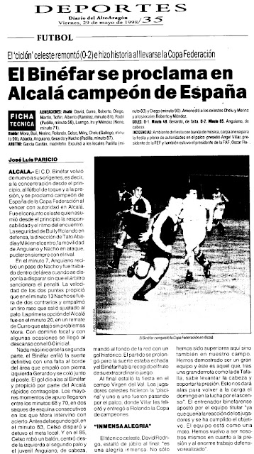 20 años de Copa Federación del C.D. Binéfar